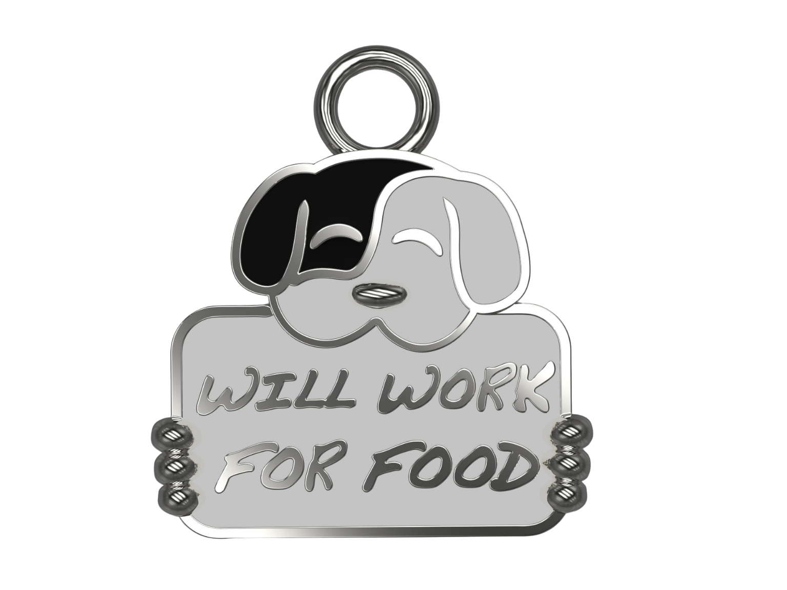 Will Work For Food Charm