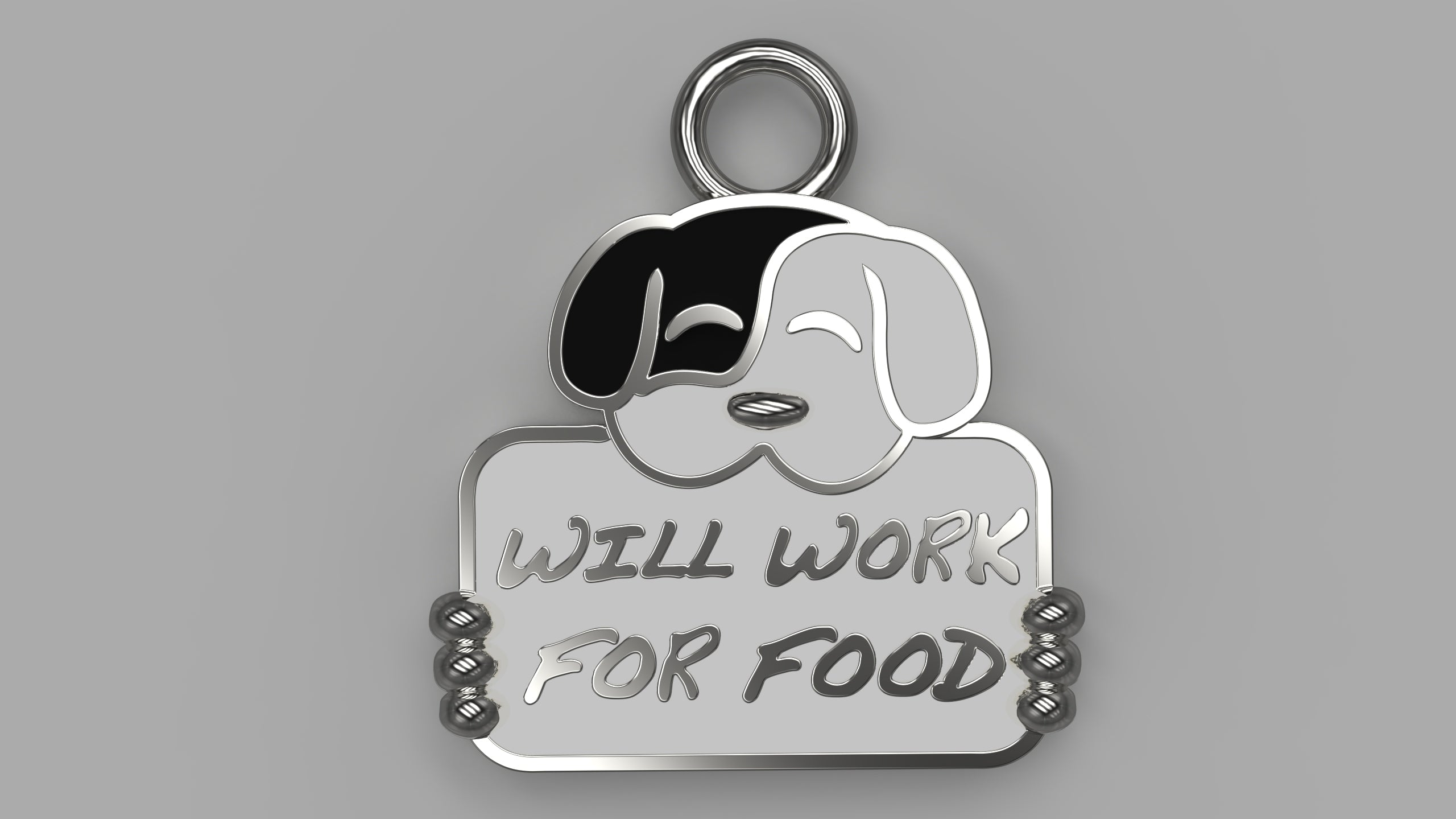 Will Work For Food Charm