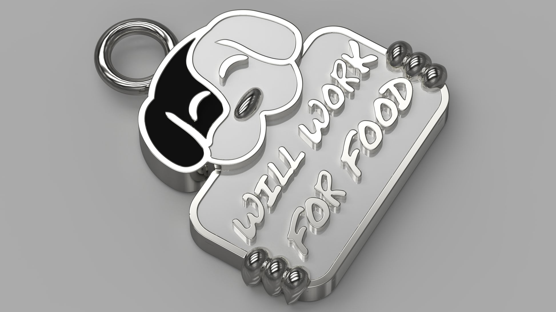 Will Work For Food Charm